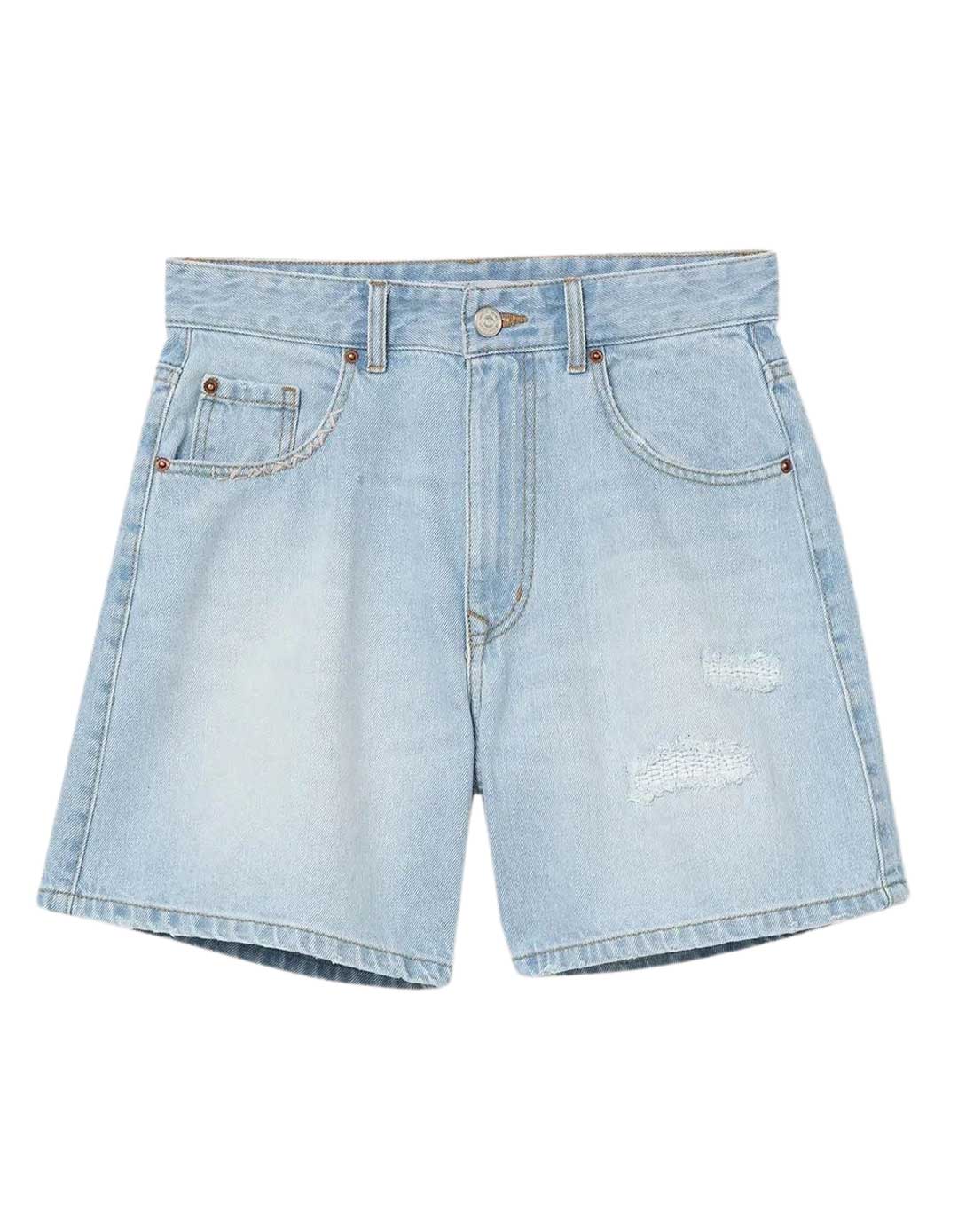 Mom Fit τζιν σορτς για κορίτσια με σκισίματα 100%cotton,μπλε. Mom Fit τζιν σορτς για κορίτσια με σκισίματα 100%cotton,μπλε.