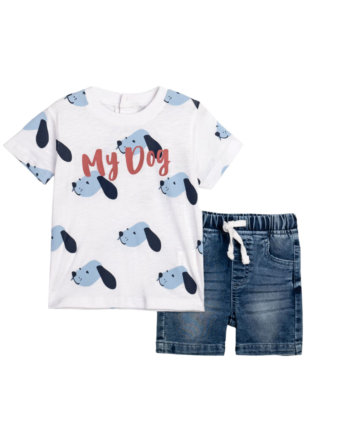 Σετ αγόρι μπλούζα My Dog και τζιν σορτς  καλοκαιρινό ,100%cotton.Regular Fit. Σετ αγόρι μπλούζα My Dog και τζιν σορτς  καλοκαιρινό ,100%cotton.Regular Fit.