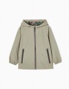 Αντιανεμικό μπουφάν για αγόρια με κουκούλα, πράσινο, Slim Fit, 100% πολυαμίδι.