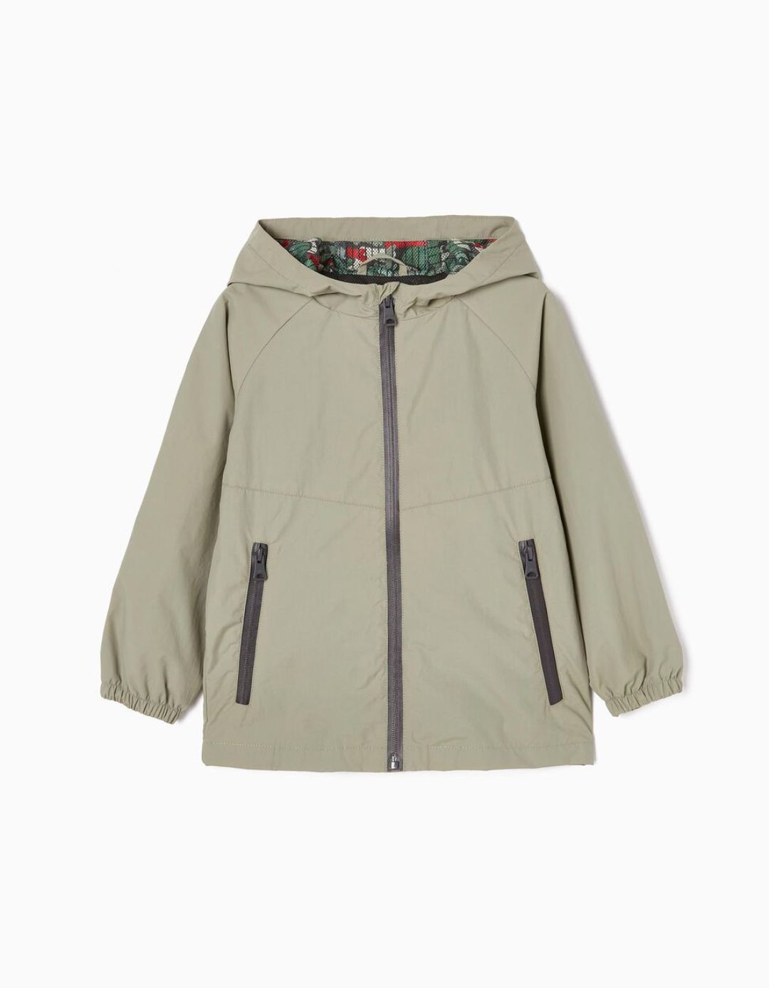 Αντιανεμικό μπουφάν για αγόρια με κουκούλα, πράσινο, Slim Fit, 100% πολυαμίδι.