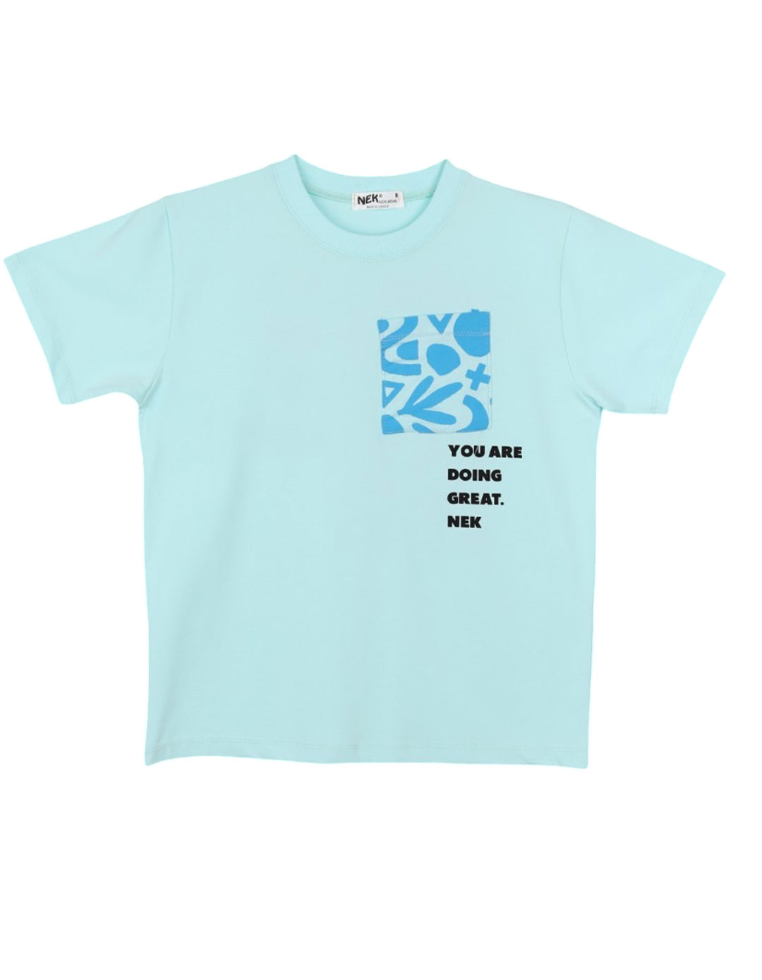 Σετ παιδικό για αγόρι άκουα-μπλε – Καλοκαιρινό outfit με άνεση & στυλ. Regular Fit, 100% βαμβάκι 