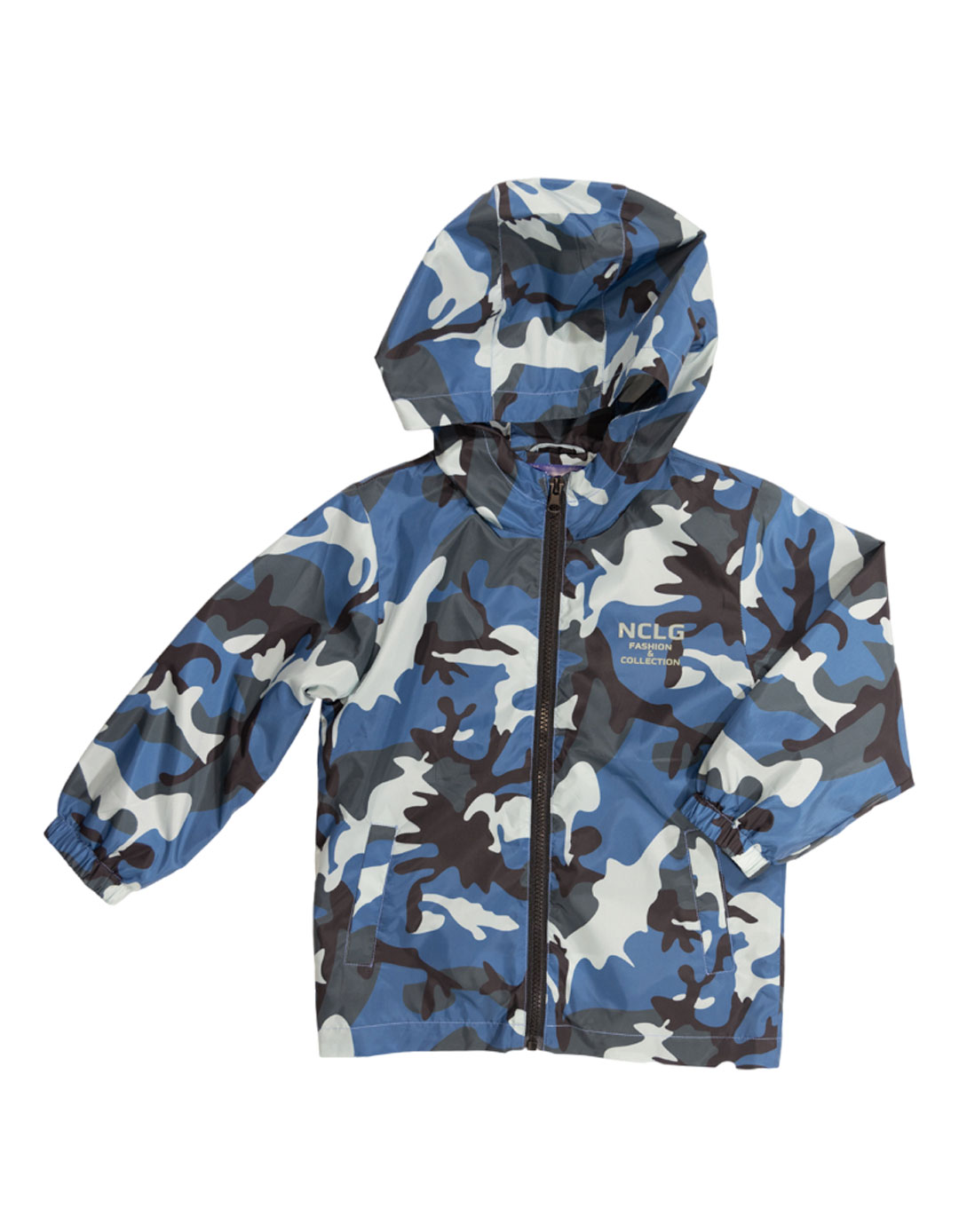 Παιδικό αντιανεμικό μπουφάν για αγόρια με κουκούλα, μπλε, Regular Fit, 100% πολυεστέρας.