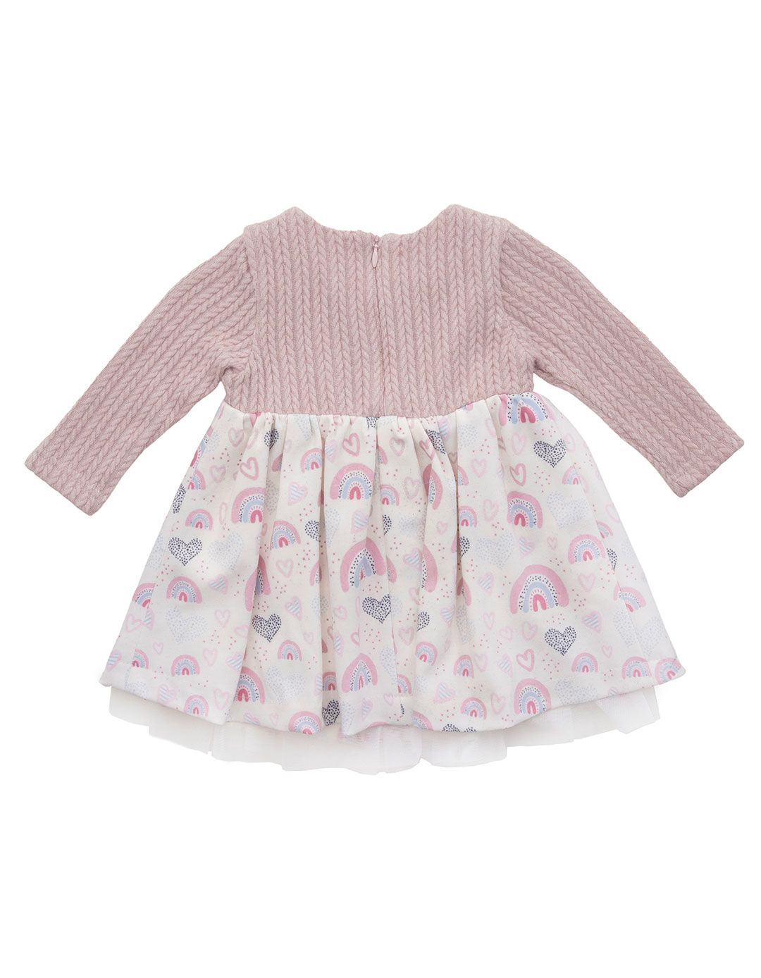 Βρεφικό φόρεμα για κορίτσι ροζ-εκρού, Regular Fit, 60% βαμβάκι, 40% πολυεστέρας. Βρεφικό φόρεμα για κορίτσι ροζ-εκρού, Regular Fit, 60% βαμβάκι, 40% πολυεστέρας.