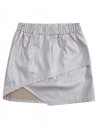 Φούστα για κορίτσι δερματίνη, ασημί, Slim Fit, 100%Vis, 100%Pu.