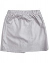 Φούστα για κορίτσι δερματίνη, ασημί, Slim Fit, 100%Vis, 100%Pu.