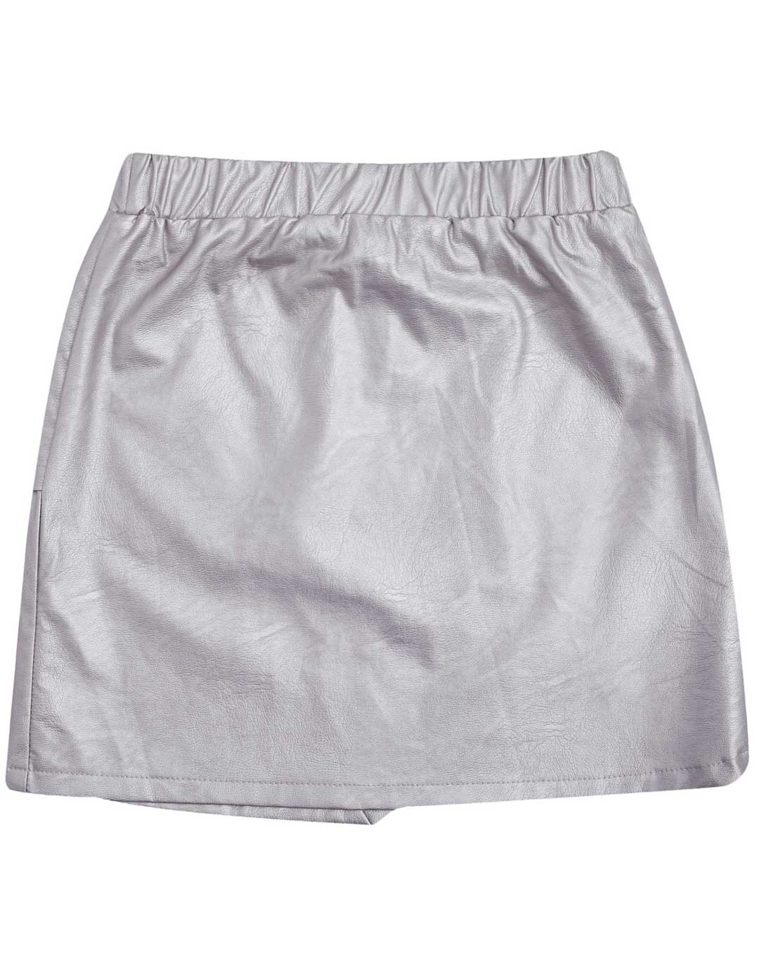 Φούστα για κορίτσι δερματίνη, ασημί, Slim Fit, 100%Vis, 100%Pu.