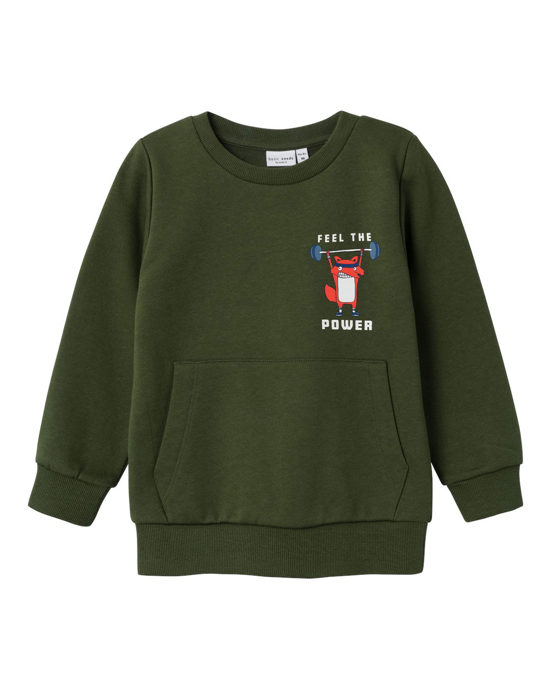 Φούτερ μπλούζα για αγόρι, κυπαρισσί, Regular Fit, 100% βαμβάκι.