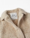 Γούνινο παλτό με τσέπες για κοριτσάκι, μπεζ, Slim Fit, 52% πολυαμίδι, 48% πολυεστέρας.