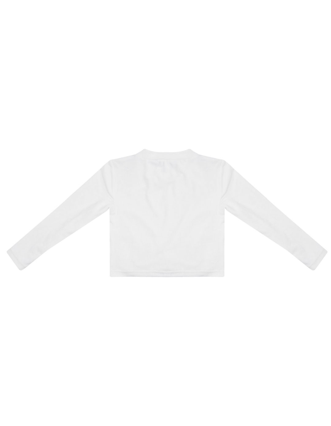 Χειμερινή μπλούζα crop για κορίτσι σε εκρού χρώμα βελουτέ Slim Fit, 92%Pes, 8%Sp.  Χειμερινή μπλούζα crop για κορίτσι σε εκρού χρώμα βελουτέ Slim Fit, 92%Pes, 8%Sp.