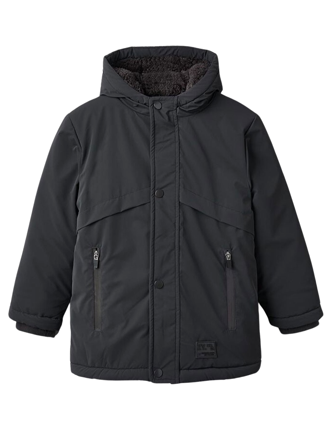 Μπουφάν για αγοράκι με κουκούλα μολυβί, Slim Fit, 100% πολυεστέρας. Μπουφάν για αγοράκι με κουκούλα μολυβί, Slim Fit, 100% πολυεστέρας.