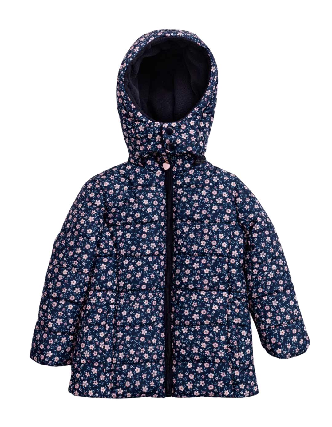 Μπουφάν για κορίτσι με κουκούλα μπλε allover print, Regular Fit, 100% πολυεστέρας. Μπουφάν για κορίτσι με κουκούλα μπλε allover print, Regular Fit, 100% πολυεστέρας.