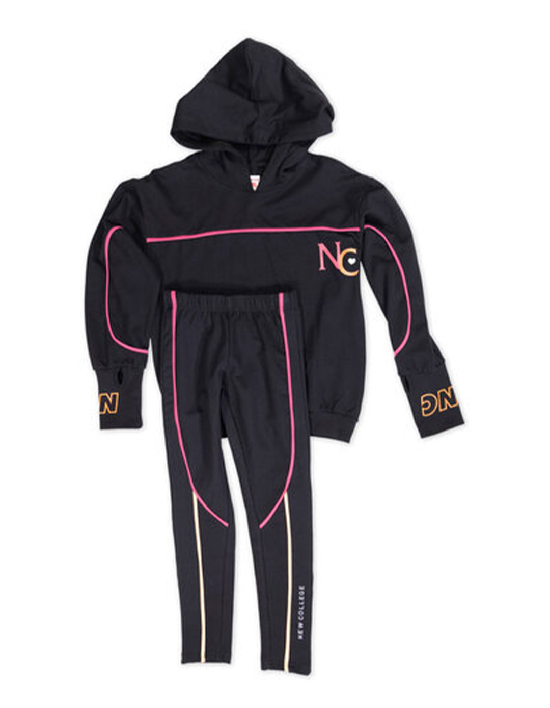 Παιδικό σετ για κορίτσι μπλούζα με κουκούλα και κολάν, μαύρο, Regular Fit, 60% βαμβάκι, 40% πολυεστέρας, 58% βαμβάκι, 37% πολυεστέρας, 5% ελαστάνη. Παιδικό σετ για κορίτσι μπλούζα με κουκούλα και κολάν, μαύρο, Regular Fit, 60% βαμβάκι, 40% πολυεστέρας, 58% βαμβάκι, 37% πολυεστέρας, 5% ελαστάνη.