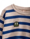 Μπλούζα πλεκτή για αγόρι σε χρώμα  μπεζ - μπλε, Regular Fit, 100% ακρυλικό.