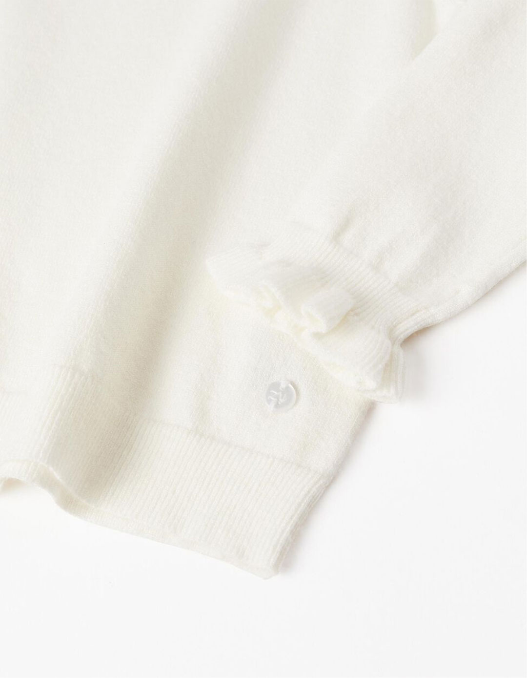 Πλεκτή μπλούζα με βολάν για κορίτσι λευκή Zippy 9-36 μηνών