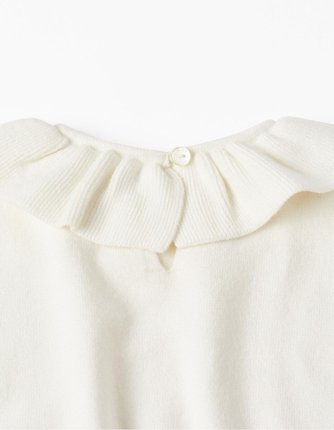 Πλεκτή μπλούζα με βολάν για κορίτσι λευκή Zippy 9-36 μηνών