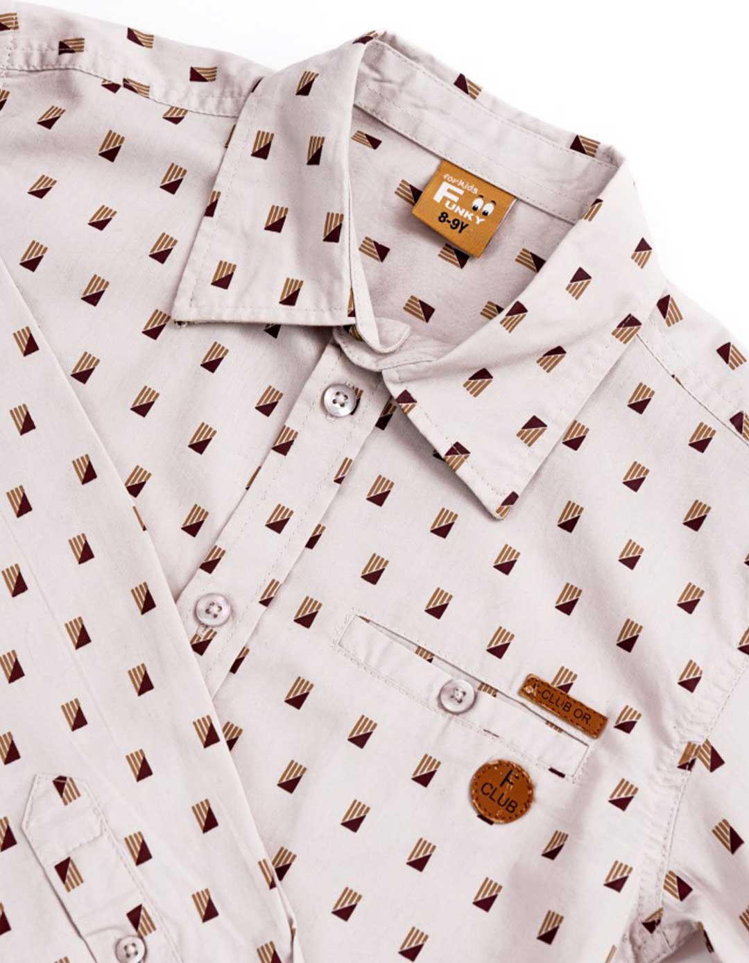 Πουκάμισο μακρυμάνικο για αγόρι , σε χρώμα μπεζ, Regular Fit, 100% βαμβάκι. Πουκάμισο μακρυμάνικο για αγόρι , σε χρώμα μπεζ, Regular Fit, 100% βαμβάκι.