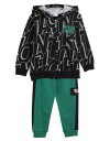 Παιδικό σετ φόρμα για αγόρι με ζακέτα, μαύρο-πράσινο, Regular Fit, 80% βαμβάκι,20% πολυεστέρας. Παιδικό σετ φόρμα για αγόρι με ζακέτα, μαύρο-πράσινο, Regular Fit, 80% βαμβάκι,20% πολυεστέρας.