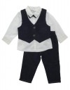 Βρεφικό σετ για αγόρι, γιλέκο πουκάμισο και παντελόνι, μπλε-λευκό, Regular Fit, 50% βαμβάκι, 42πολυεστέρας, 8%L. Βρεφικό σετ για αγόρι, γιλέκο πουκάμισο και παντελόνι, μπλε-λευκό, Regular Fit, 50% βαμβάκι, 42πολυεστέρας, 8%L.