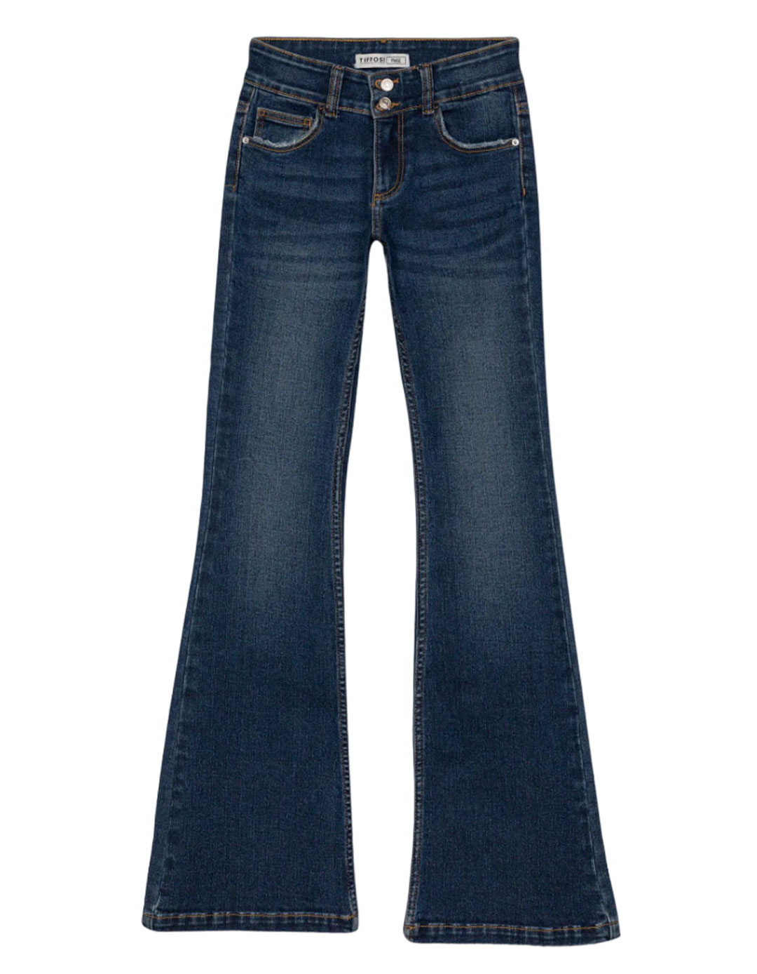 Χαμηλό τζιν flare για κορίτσι, μπλε, Regular Fit, 70% βαμβάκι, 28% πολυεστέρας, 2% ελαστάνη. Χαμηλό τζιν flare για κορίτσι, μπλε, Regular Fit, 70% βαμβάκι, 28% πολυεστέρας, 2% ελαστάνη.