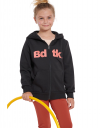 Παιδική ζακέτα Bdtk μαύρη με κουκούλα για κορίτσια 8-14 ετών