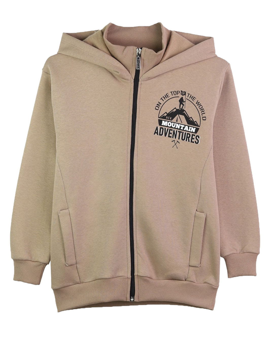 Ζακέτα φούτερ για αγόρι, μπεζ, Regular Fit, 80% βαμβάκι, 20% πολυεστέρας. Ζακέτα φούτερ για αγόρι, μπεζ, Regular Fit, 80% βαμβάκι, 20% πολυεστέρας.