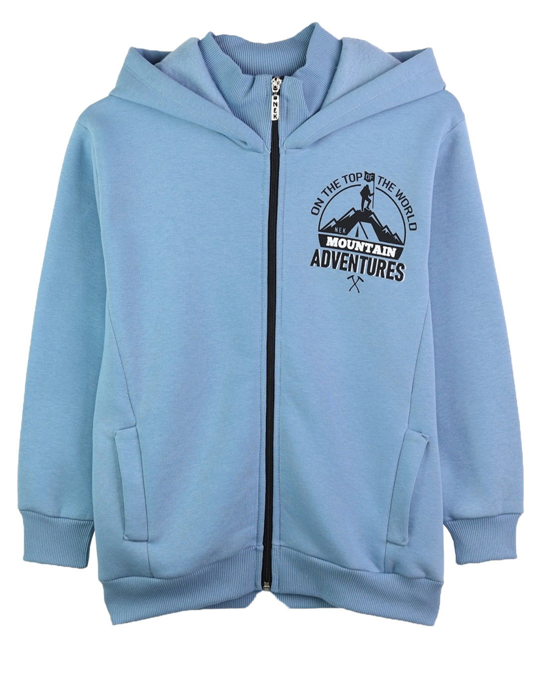 Ζακέτα φούτερ για αγόρι, σιελ, Regular Fit, 80% βαμβάκι, 20% πολυεστέρας. Ζακέτα φούτερ για αγόρι, σιελ, Regular Fit, 80% βαμβάκι, 20% πολυεστέρας.