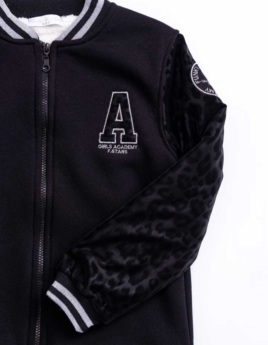 Ζακέτα μπουφάν με επένδυση Funky Kids κορίτσι 6-16 ετών μαύρη χειμώνας