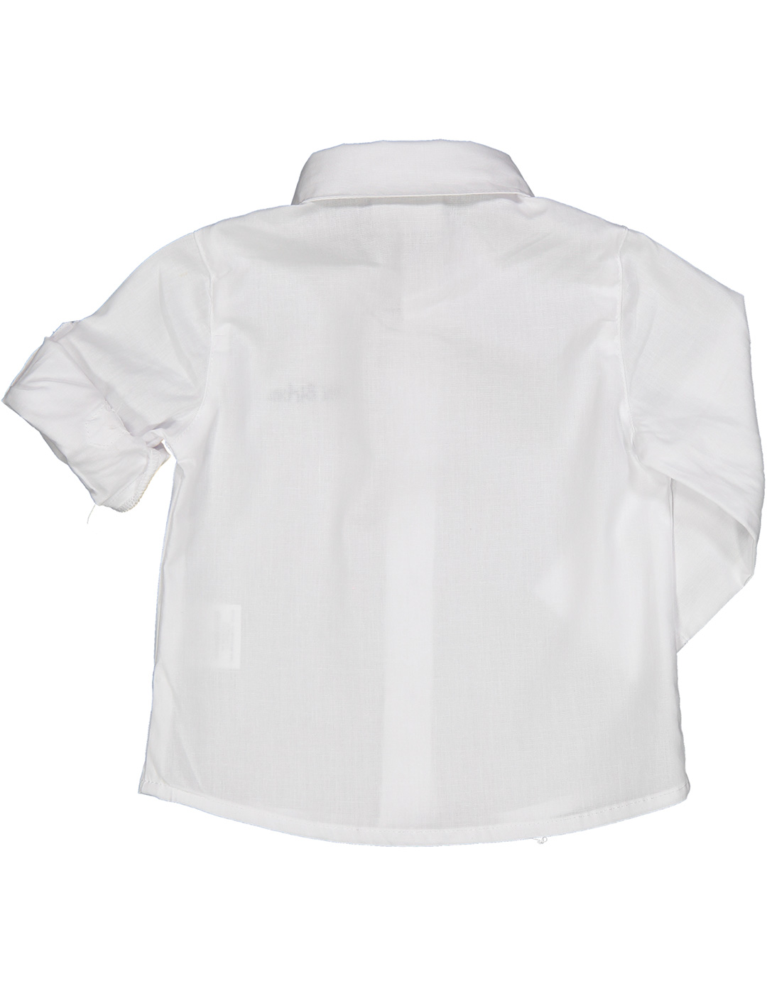Βρεφικό λευκό πουκάμισο αγοριού με λεπτομέρεια “Mini Birba”, δροσερό ύφασμα και αναδιπλούμενα μανίκια. Regular Fit.