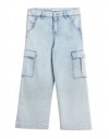 Cargo παντελόνι τζιν Wide Leg για κορίτσι,Regular Fit, μπλε ανοικτό, 98% βαμβάκι, 2% ελαστάνη.