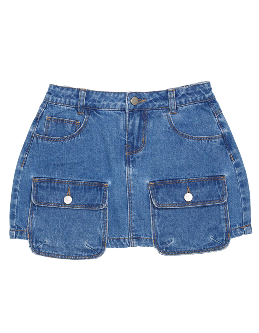 Denim Φούστα για Κορίτσι (6-16 Ετών) με Cargo Τσέπες.Regular Fit.