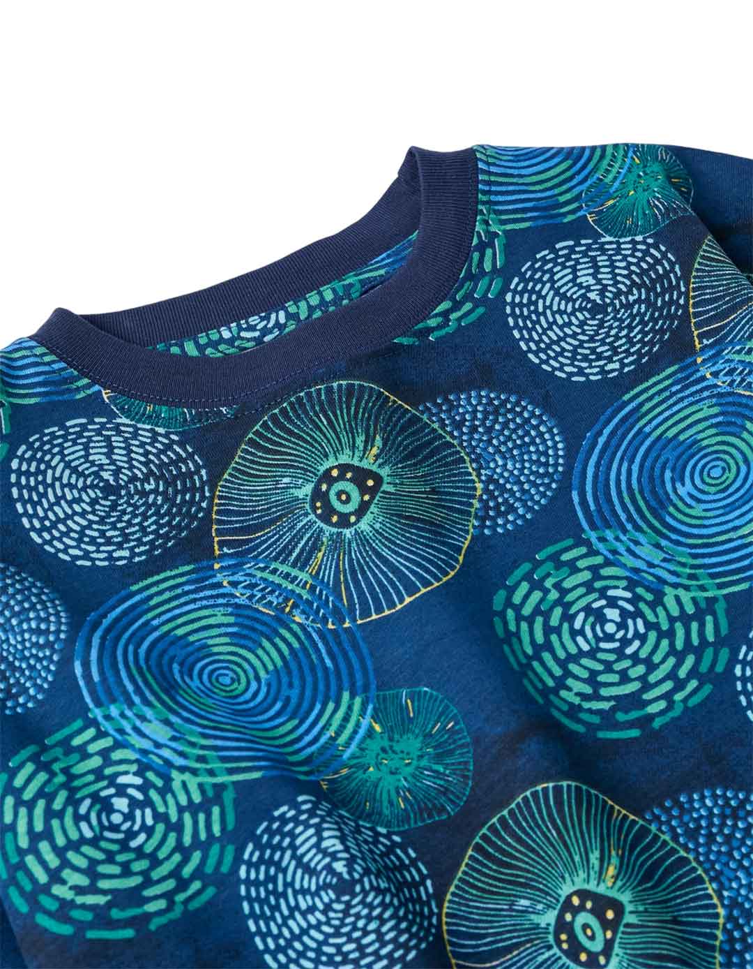 Εμπριμέ μπλε βαμβακερή μπλούζα για αγόρι Zippy