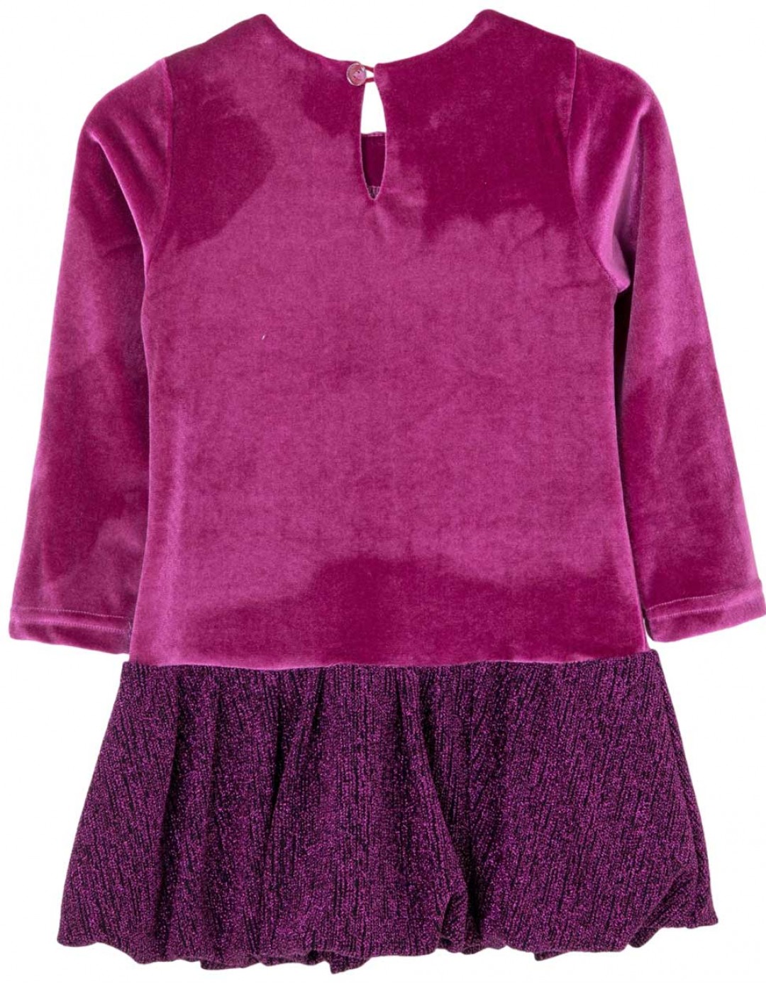 Παιδικό φόρεμα για κορίτσι με τσάντα, βελουτέ, ματζέντα, Regular Fit, 30% Cott-41% Pl-2% L-12% Ny-15% Me.