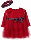 Κόκκινο φόρεμα για κορίτσι με τούλι και κορδέλα Babylon