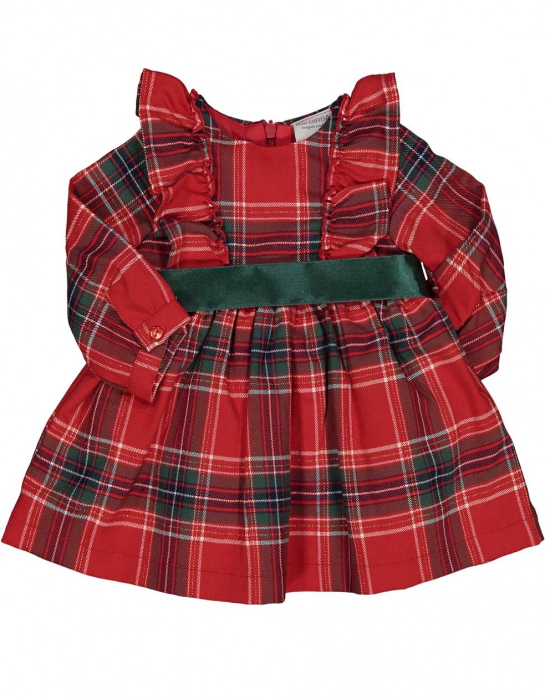 Βρεφικό φόρεμα για κορίτσι καρό ,κόκκινο, Regular Fit, 64% πολυεστέρας-33% βισκόζη-3% ελαστίνη.