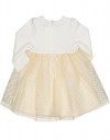 Βρεφικό φόρεμα για κορίτσι με τούλι ,εκρού-χρυσό, Regular Fit, 95% βαμβάκι-5% ελαστίνη. Βρεφικό φόρεμα για κορίτσι με τούλι ,εκρού-χρυσό, Regular Fit, 95% βαμβάκι-5% ελαστίνη.