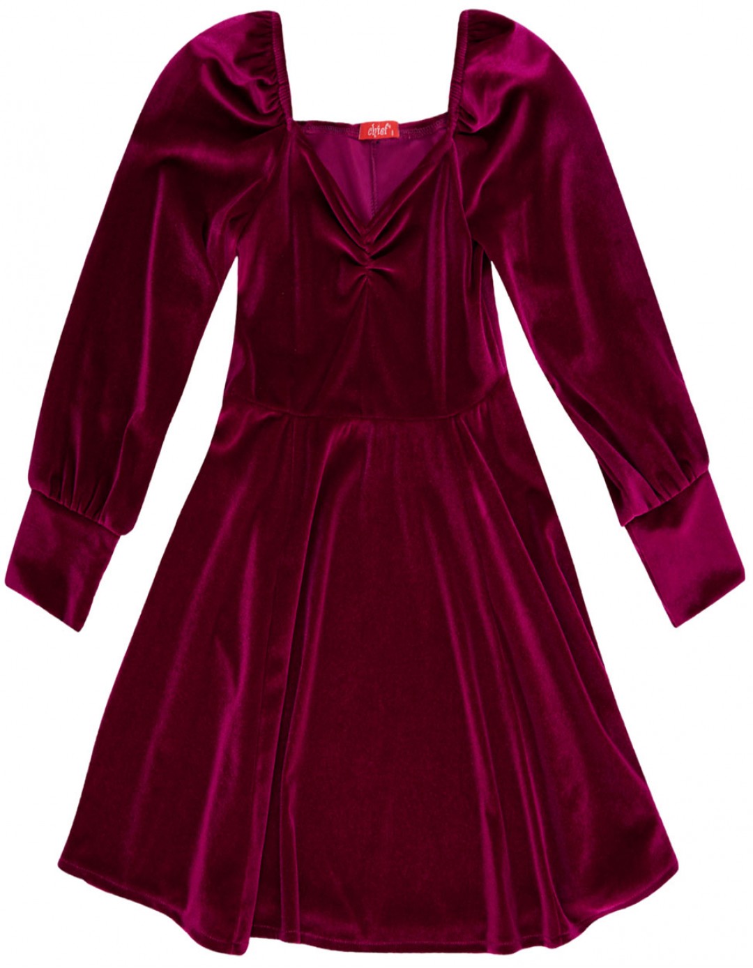 Παιδικό φόρεμα για κορίτσι, βελουτέ, ματζέντα, Regular Fit, 93% Pes-7%SP. Παιδικό φόρεμα για κορίτσι, βελουτέ, ματζέντα, Regular Fit, 93% Pes-7%SP.