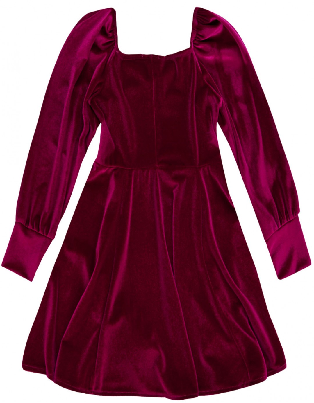 Παιδικό φόρεμα για κορίτσι, βελουτέ, ματζέντα, Regular Fit, 93% Pes-7%SP.