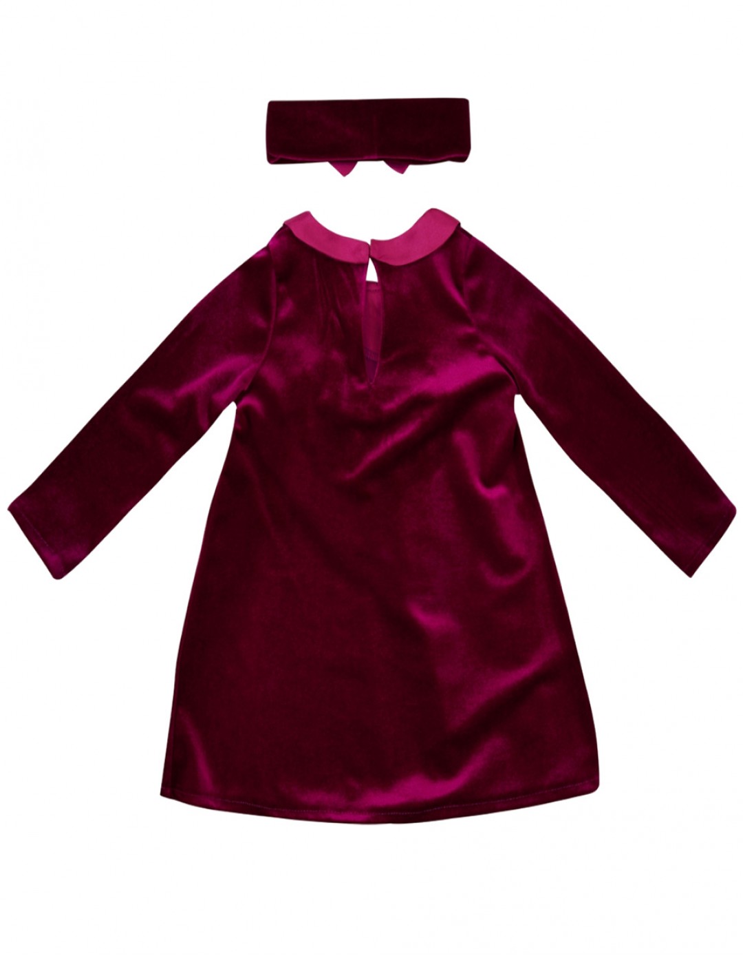 Φόρεμα κορίτσι βελουτέ με κορδέλα Chief Παιδικό φόρεμα βελουτέ με κορδέλα σε μελιτζανί χρώμα Chief
