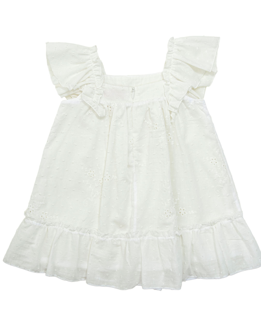 ΄Φόρεμα για κορίτσι κιπούρ λευκό, Regular Fit, 100% βαμβάκι. ΄Φόρεμα για κορίτσι κιπούρ λευκό, Regular Fit, 100% βαμβάκι.