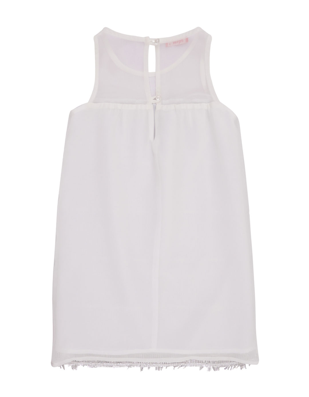 Λευκό φόρεμα για κορίτσι με κρόσια,100% pes.Regular Fit.