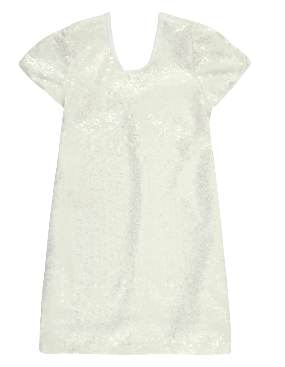 Λευκό καλοκαιρινό φόρεμα για κορίτσι με παγιέτες93%Pes-7%Sp.Regular Fit. Λευκό καλοκαιρινό φόρεμα για κορίτσι με παγιέτες93%Pes-7%Sp.Regular Fit.