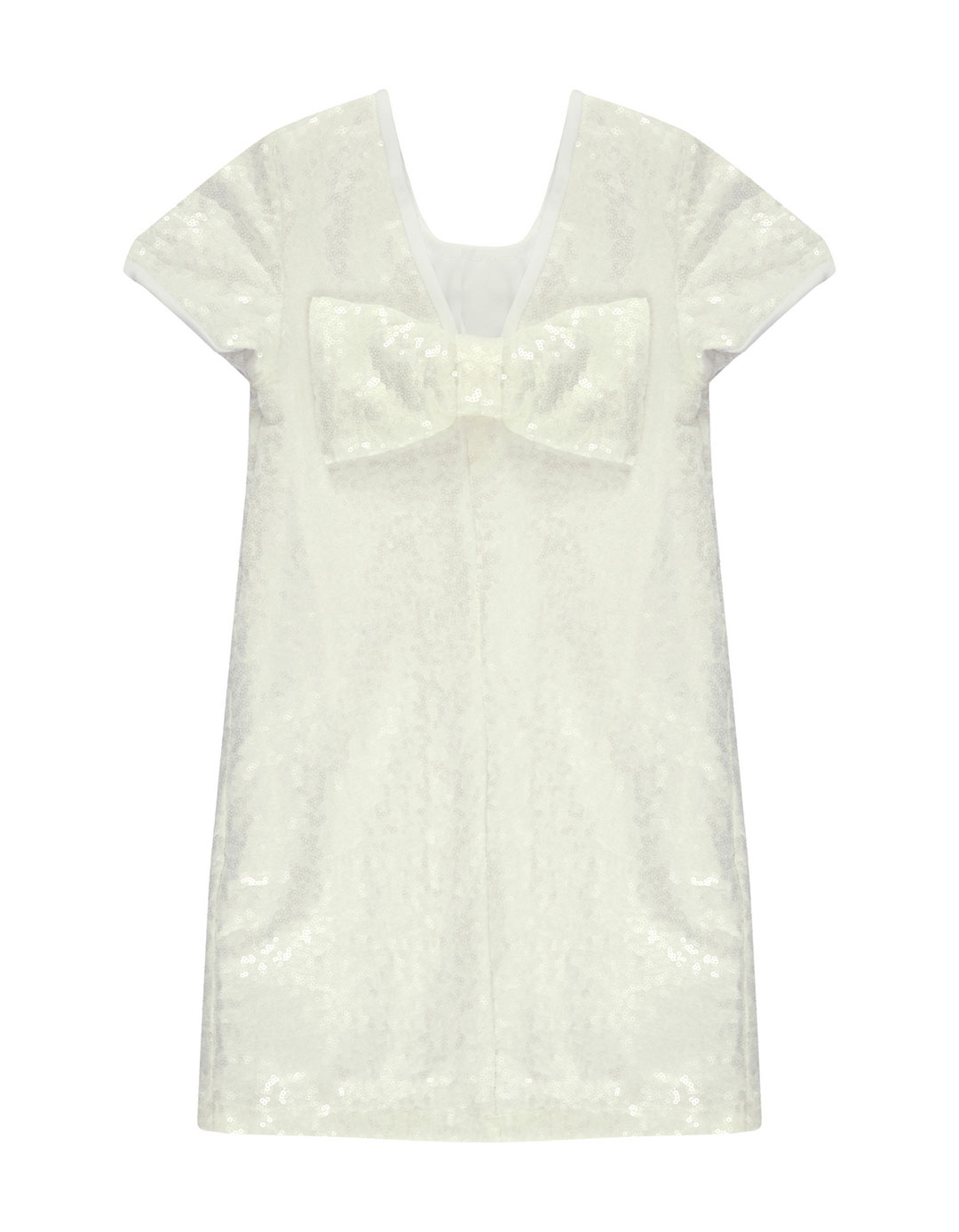 Λευκό καλοκαιρινό φόρεμα για κορίτσι με παγιέτες93%Pes-7%Sp.Regular Fit.