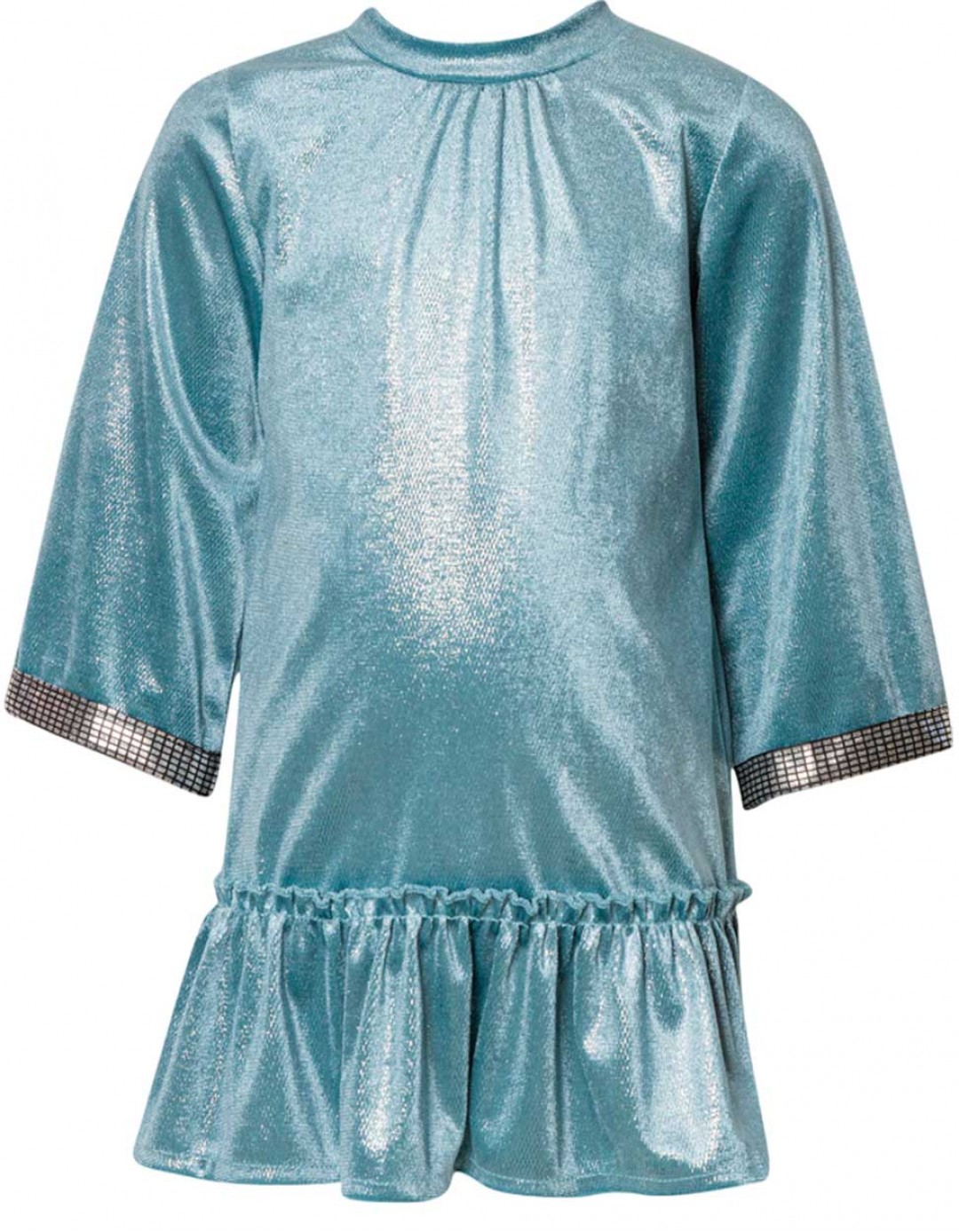 Παιδικό φόρεμα για κορίτσι, βελουτέ, πετρόλ, Regular Fit, 100% Pes.