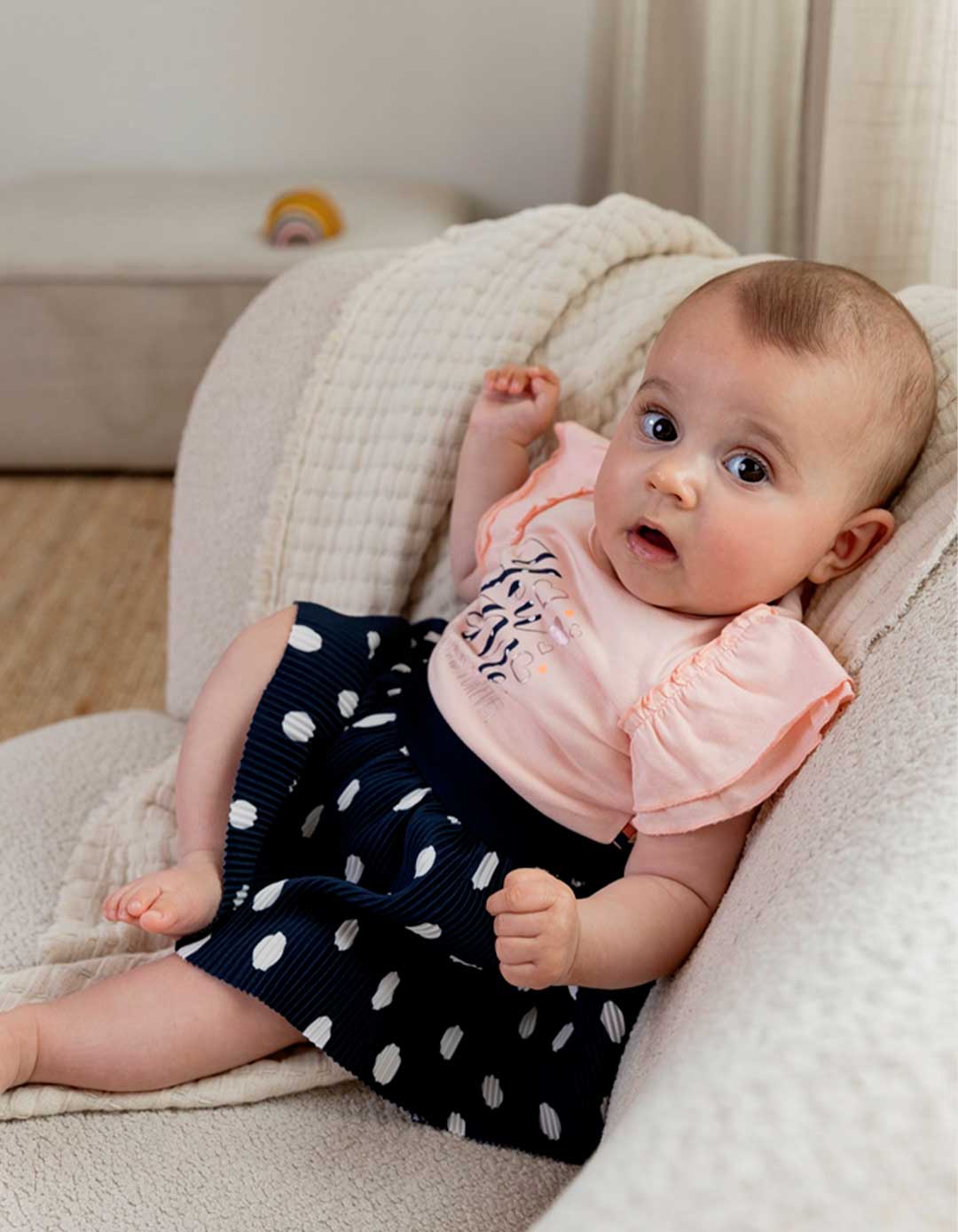 Φόρεμα βρεφικό για κορίτσι ροζ μπλε, Regular Fit, 100% βαμβάκι. Φόρεμα βρεφικό για κορίτσι ροζ μπλε, Regular Fit, 100% βαμβάκι.