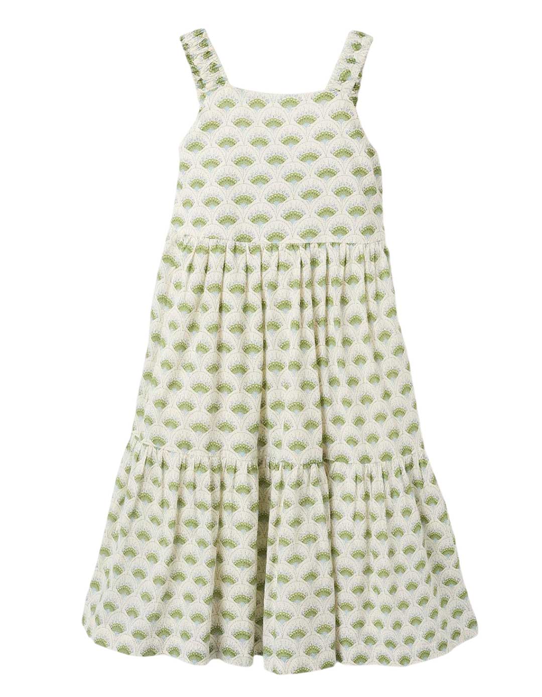  Παιδικό καλοκαιρινό φόρεμα με τιράντες Zippy από 100% βαμβάκι.Πράσινο.Slim Fit.