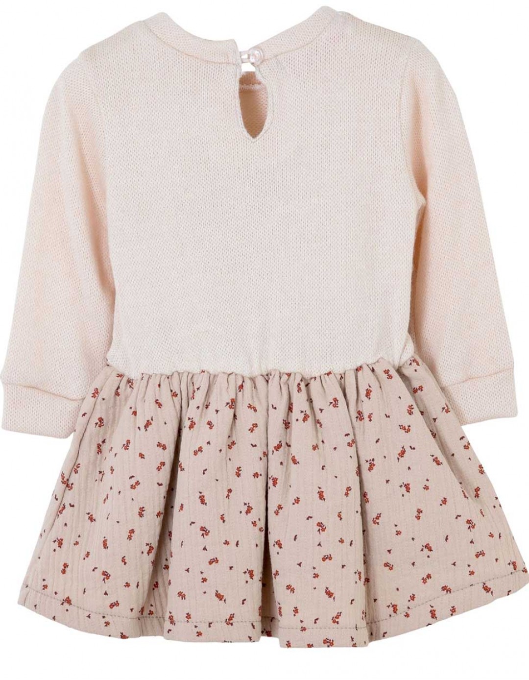 Παιδικό φόρεμα Babylon Fashion μπεζ με τσιμπιδάκι για κορίτσι