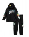 Σετ φόρμα φούτερ For Funky Kids μαύρο με στάμπες graffiti για αγόρια