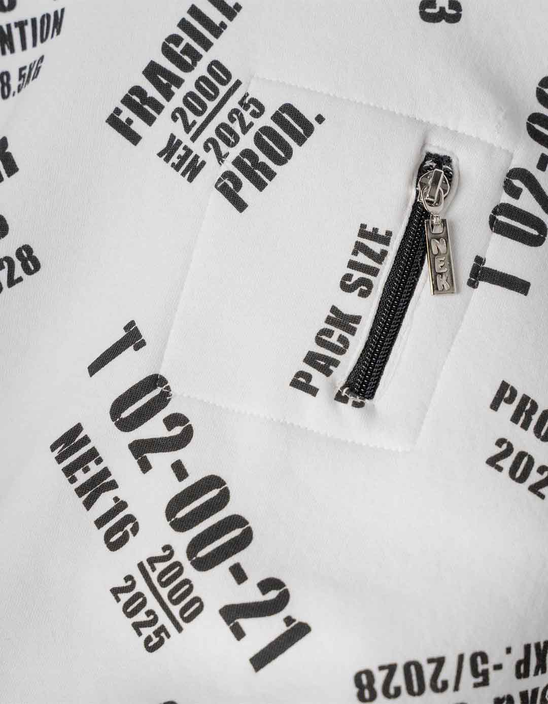 Παιδική φόρμα φούτερ NEK λευκό μαύρο για αγόρι 6-16 ετών