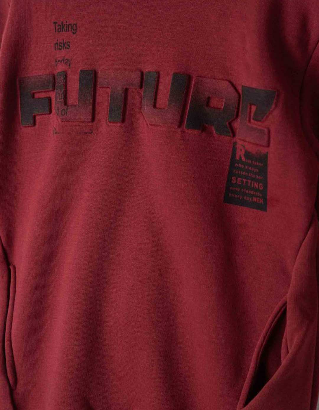 Σετ φόρμας φούτερ NEK μπορντό μαύρο για αγόρι 6-16 ετών