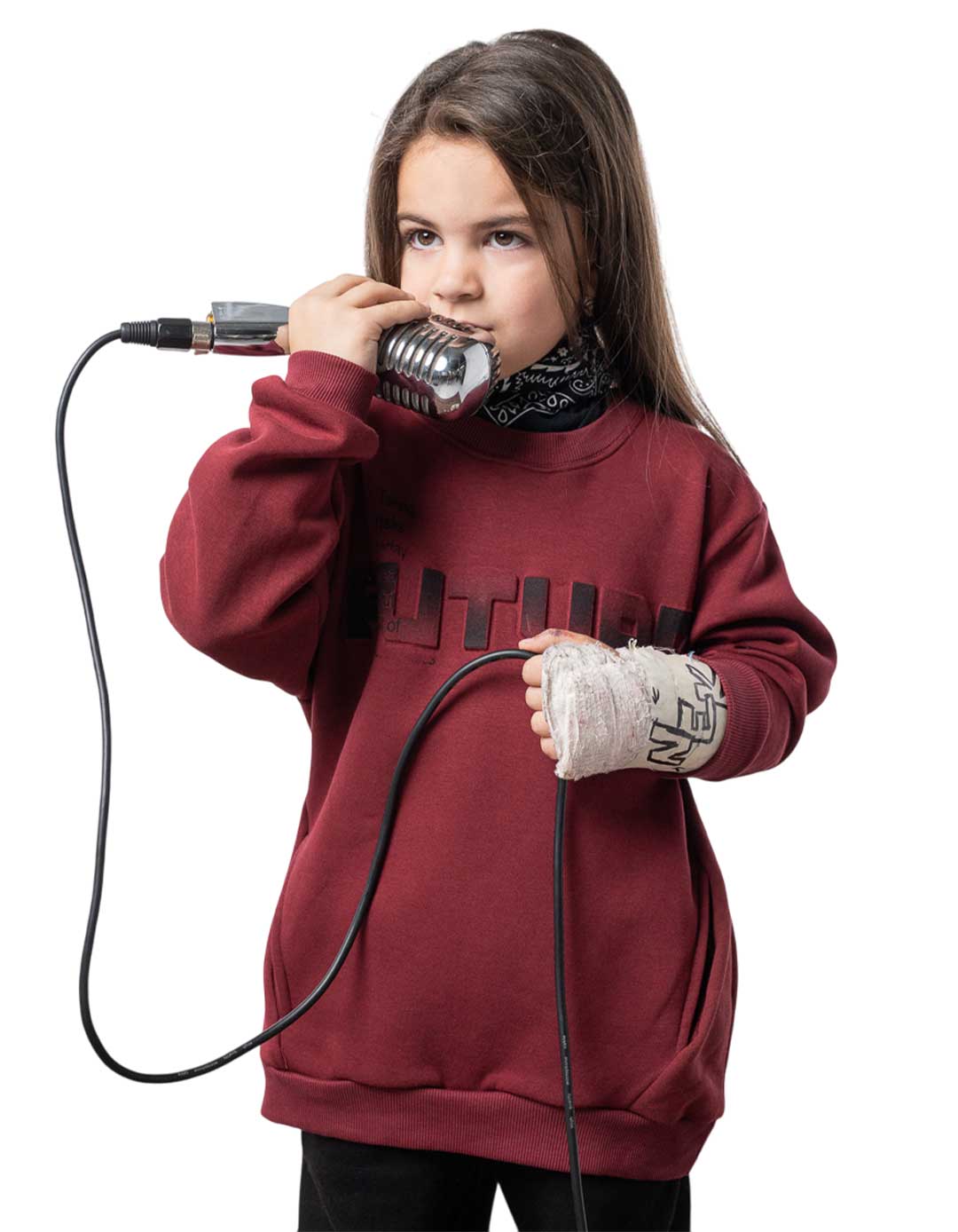 Σετ φόρμας φούτερ NEK μπορντό μαύρο για αγόρι 6-16 ετών